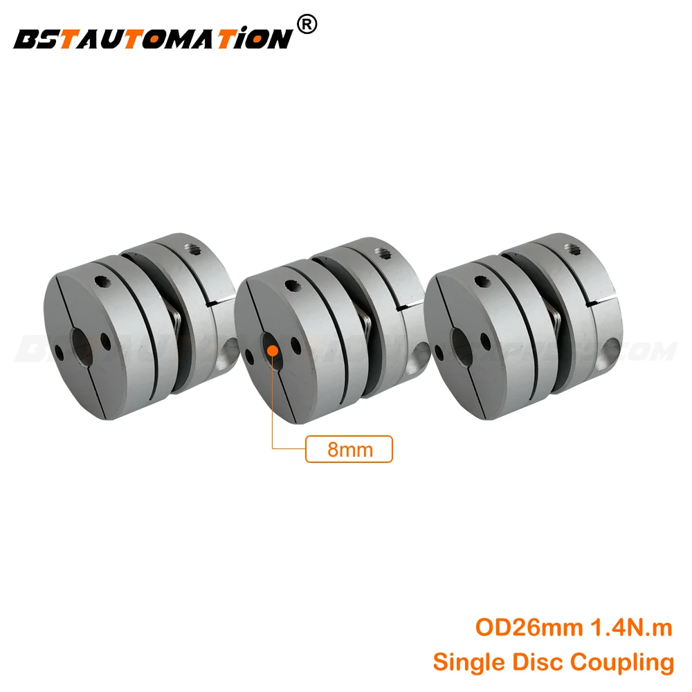 CNC shaft Coupler single disk 3pcs/lot 8mm to 7mm 8mm 9mm 9.5mm 10mm 26mm 1.4N.m Screw Rod Stepper Servo Motor disc Coupling