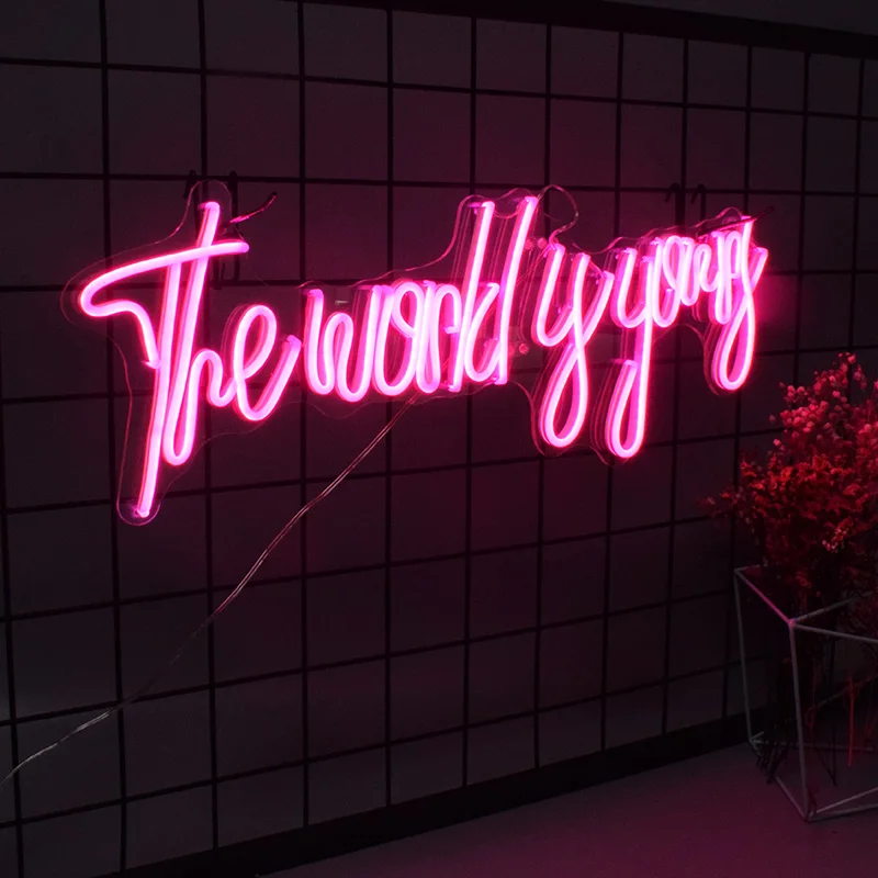 

Custom Folding Neon Sign Light 3D Led Flex Transparent Acrylic Letter Hanging Party Background Decor Wedding Bar Lights Neon
