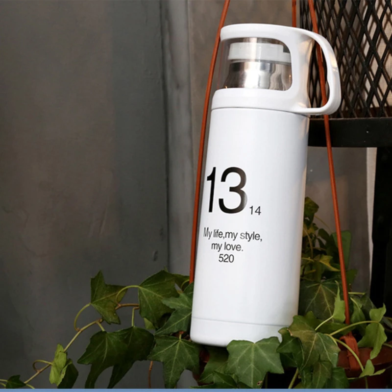 Креативная кружка для путешествий, чайная термобутылка для воды, фляга, чашка для кофе, прозрачная крышка с вакуумной изоляцией, чашка для воды 350 мл, черный термос