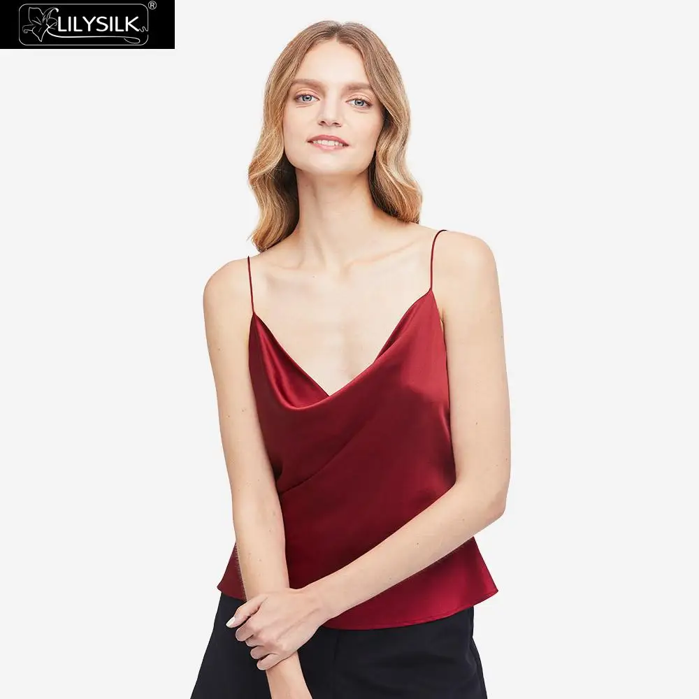 satin cami cowl neck