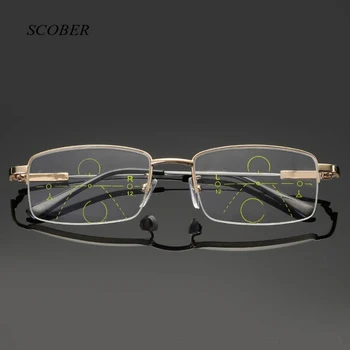 

Progressive multifocal reading glasses men smart zoom titanium reading glasses women far near sight anti-blue presbyopic glasses