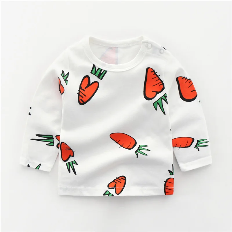 Autumn Baby Girls Boys Cotton Infants Tops Long-sleeved T-shirts Winter Toddler Casual Cartoon T Shirt Newborn Clothing Tshirt