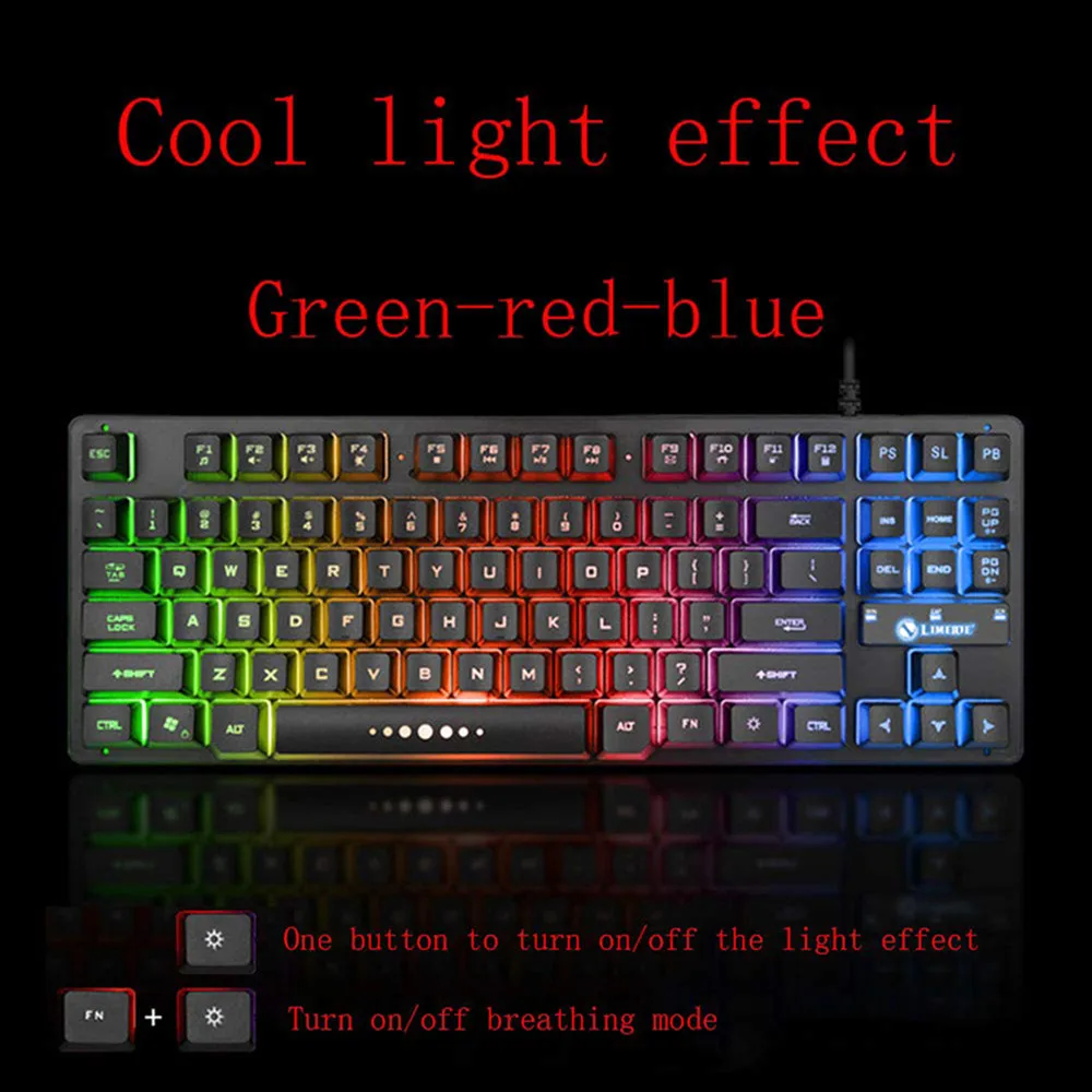 Механическая игровая клавиатура RGB подсветка Радуга переключение света usb-клавиатура плавающая кнопка дизайн
