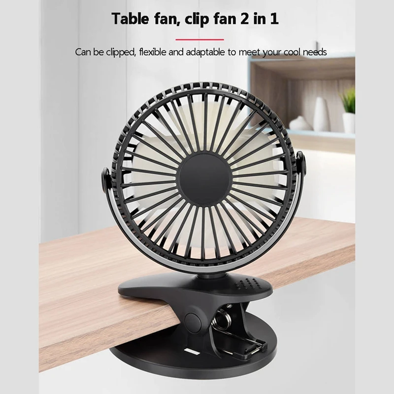 New Portable Handheld Small Fan New Clip USB Fan Charging Desktop Mini Portable Desktop Fan Desktop Outdoor(White