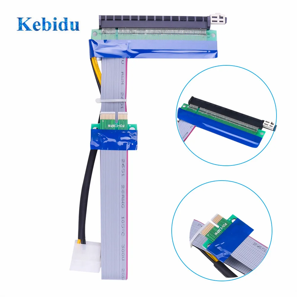 

5Pcs 30cm Molex Power PCI-E Riser 1X to 16X Extension Cable PCI Express Riser Card Adapter Converter for Bitcoin Miner Mining