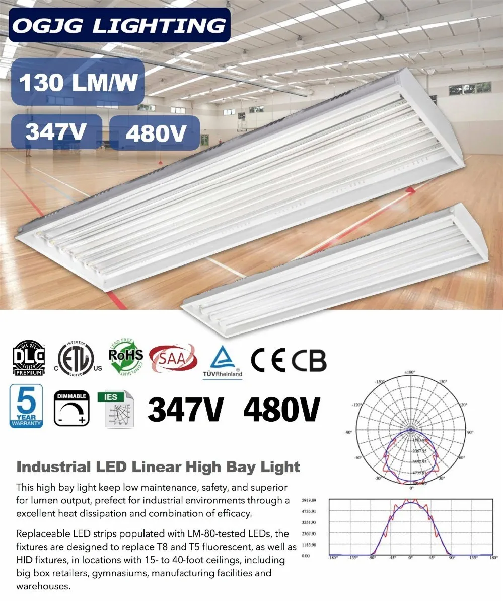 Commercial meeting room replace t8 flicker free ceiling led troffer fixture 130lm/w 2ft 4ft 5ft office linear high bay light