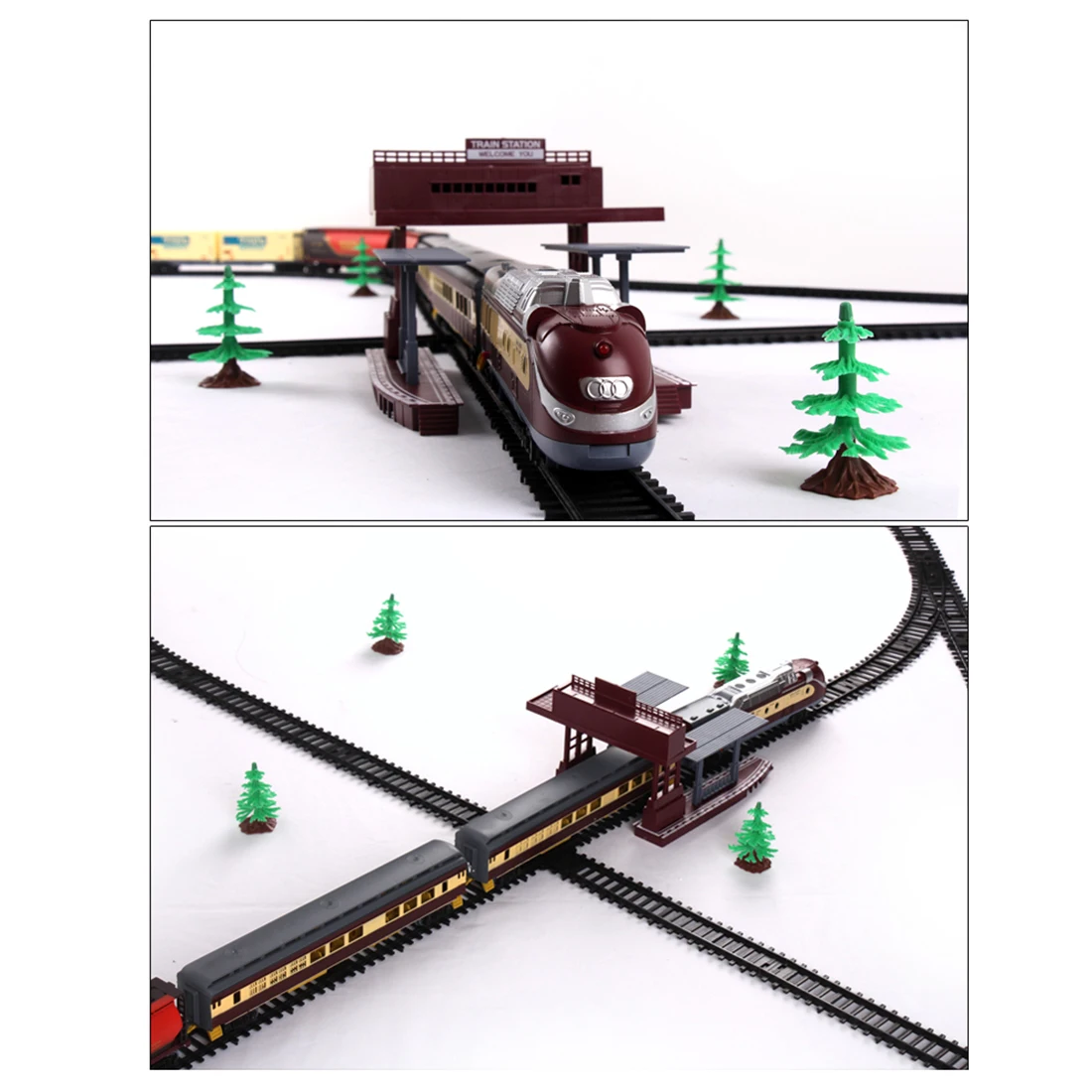  1:87 Children Electric Simulation Train Track Toy Set Sand Table Scene Railcar Series - Luxury Mode