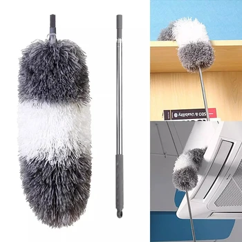 

Cleanhome Microfiber Telescoping Duster, 100" Extendable, Scratch-Resistant Cover, Stainless Steel Pole, Bendable Head, Washable