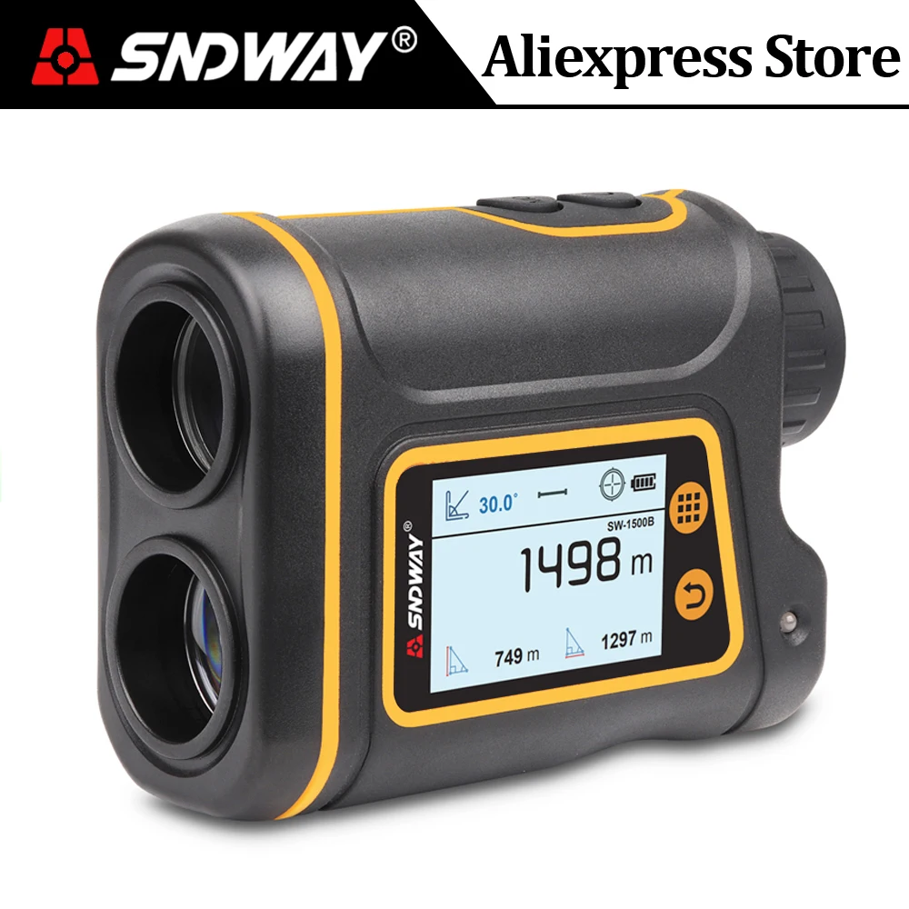 Baratos SNDWAY telescopio detector de alcance láser medidor de distancia Digital Monocular Golf caza telémetro de velocidad área de medición pantalla LCD