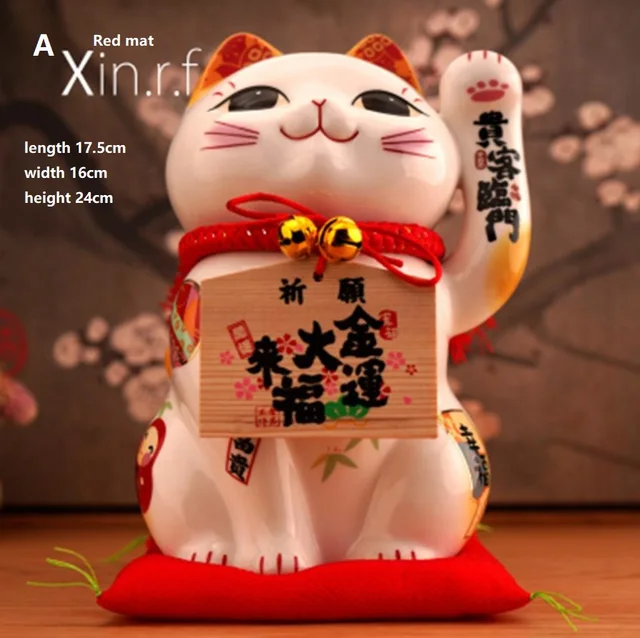 セラミックラッキー猫招き猫貯金箱ショップ開口ギフトリビングルームレジ装飾 フィギュア ミニチュア Aliexpress