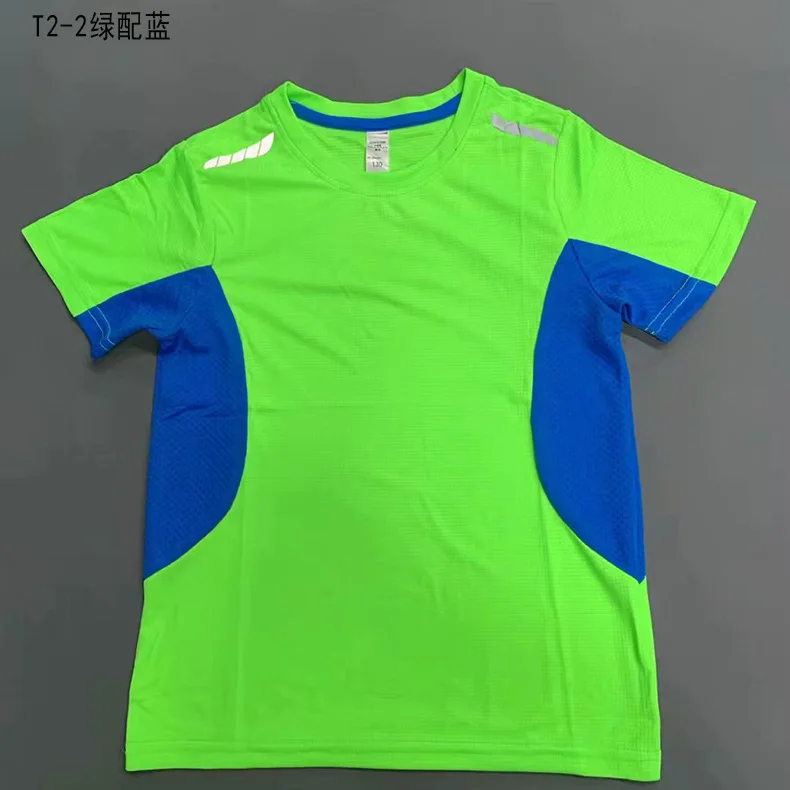 Футбольная майка для мальчиков и девочек с короткими рукавами, быстросохнущая спортивная рубашка, футбольные баскетбольные тренировочные шорты - Цвет: T2-2