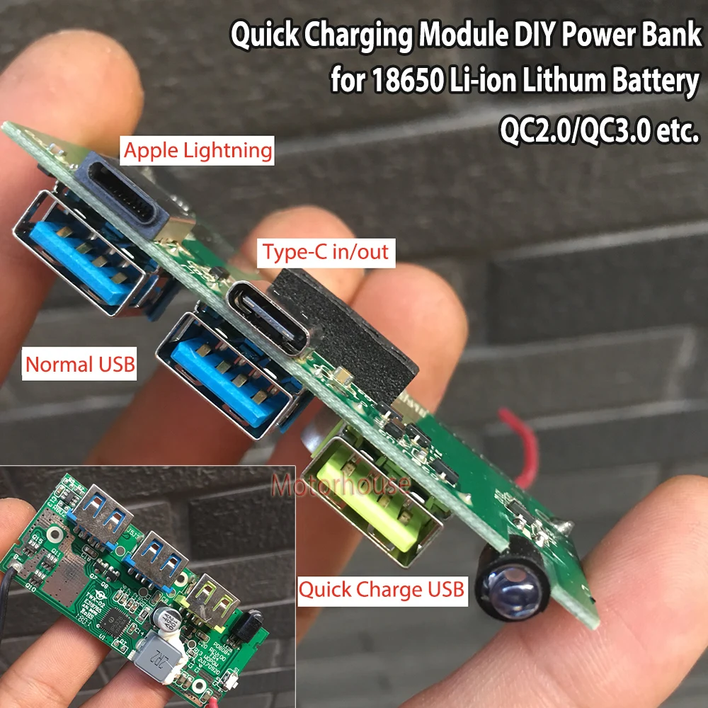 SaiDian 1Pcs USB C Lithium Battery Charger Board Quick Charge Module QC3.0 DIY Power Bank SaiDian 1Pcs USB C Lithium Battery Charger Board Quick Charge Module QC3.0 DIY Power Bank