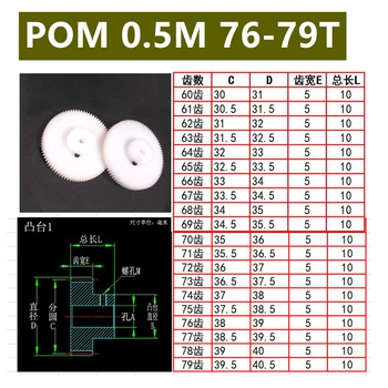 

Pom 0.5 mold 76Teeth 77Teeth 78Teeth 79 teeth plastic super steel seigang small modulus cylindrical gears