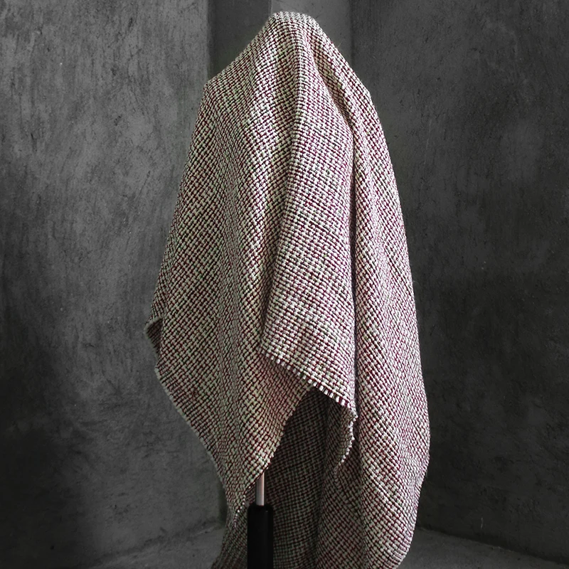 Шерстяная ткань трансформация сочетающихся цветов тканая контрастная текстура шерстяное пальто плотная ткань дизайнерская ткань для лоскутов