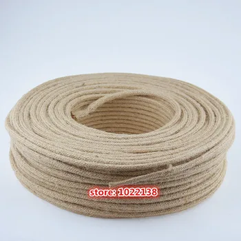 

3m 5m 10m 2 Core or 3 Core Vintage Hemp Rope Light Cord Hemp Braided Flexible Cable Electrical Wire For Retro Lights