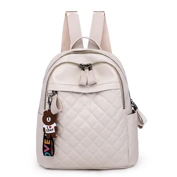

Backpack nv bei bao 2020 New Style Korean-style Fashion Lightweight Pu Soft Leather Fashion Anti-Theft Versatile Women's Schoolb
