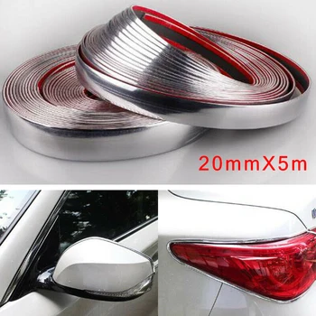 

100% Brand New 20mm*5m Chrome Car Styling Moulding Strip Trim Cover Tape Flexible And Easy To Cut