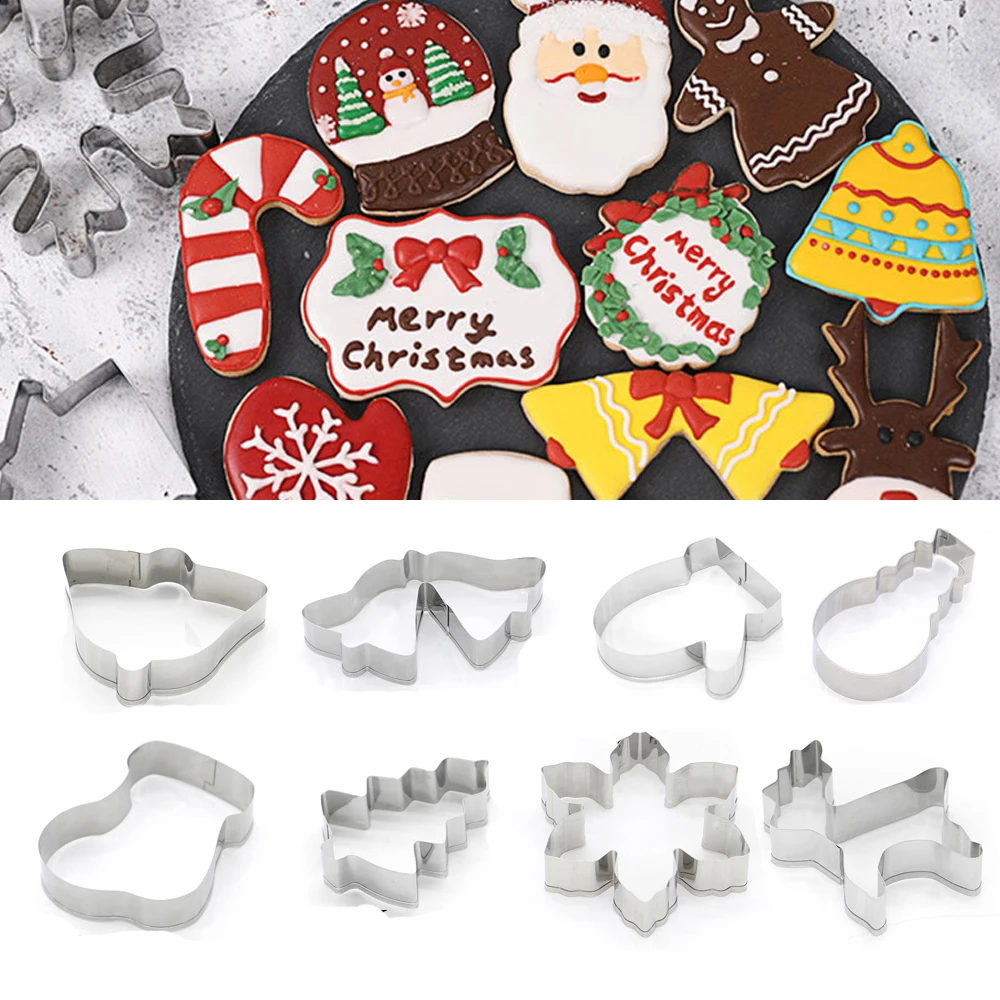 Stainless Steel Cookie Cutter Baking Mold for New Year Christmas DIY