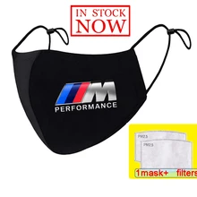 Bmw m desempenho logotipo m power print lavável rosto máscaras earloop máscara de respiração ciclismo anti poeira boca máscara respirador