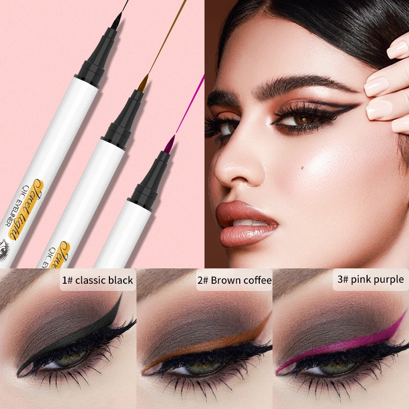 Black/Brown/Purple Liquid Eyeliner Pencil Waterproof Colorful Eyeliner Pen Makeup Liquid Eye