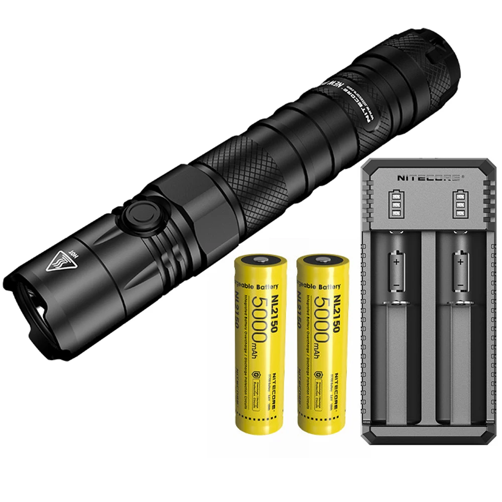 NITECORE, новинка, P12, тактический флэш-светильник, XP-L, HD, V6, Макс., 1200 люмен, луч, бросок, 238 м, уличный фонарь для сотрудников полиции, поисковый светильник - Испускаемый цвет: P12 NL2150 x 2 UI2