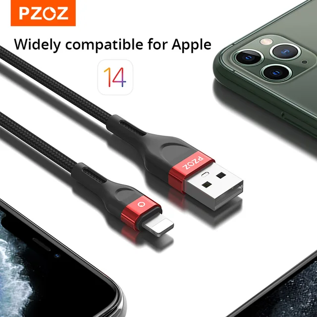 PZOZ USB Cable For iPhone 13 12 11 Pro Max SE X XS 8 7