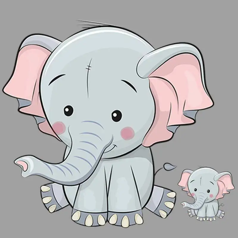 

Poemyi Cute Elephant Thermal Transfer Stickers Appliques on Clothes Jackets Animals Parches Iron on Patches for Clothing Decor R