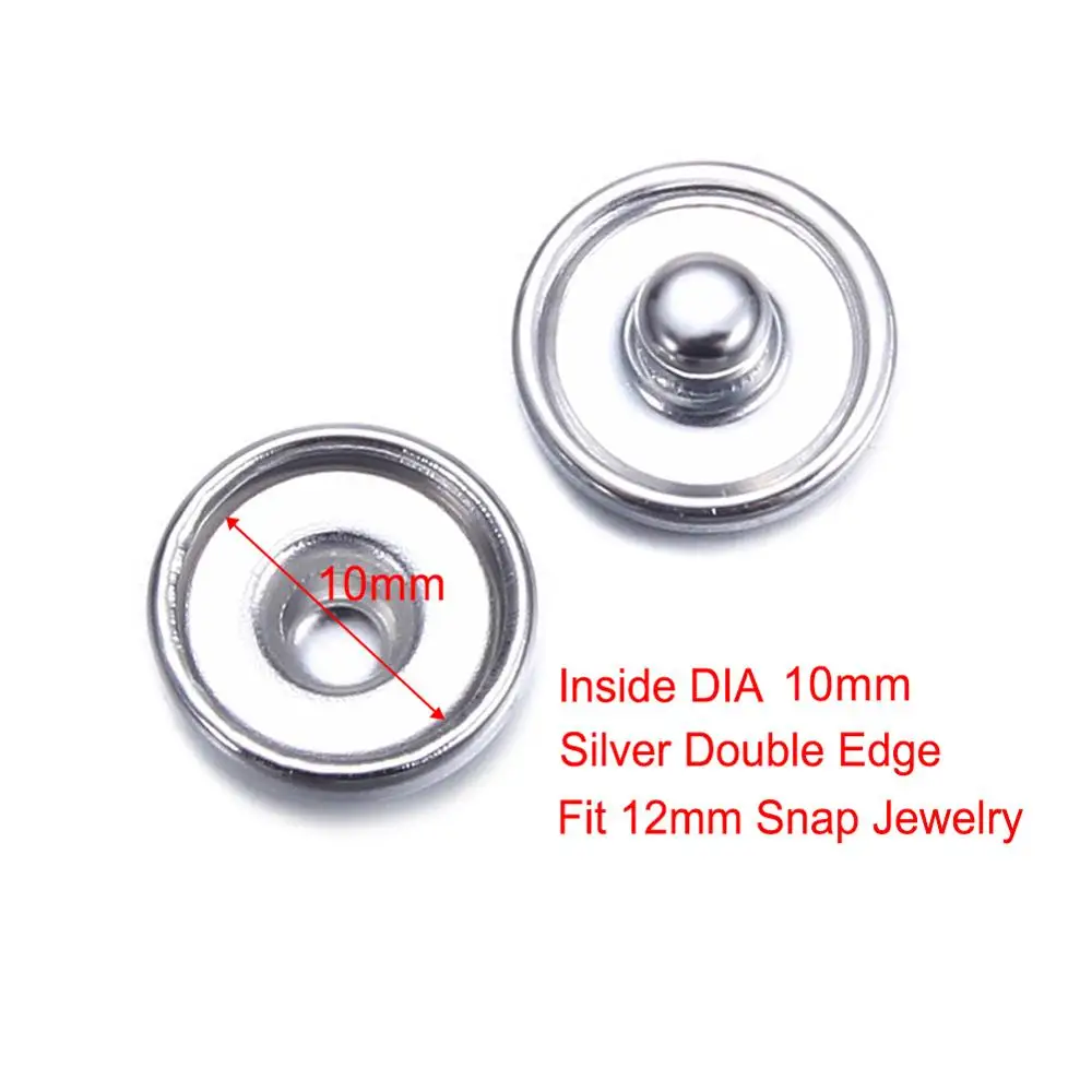 12pcs/lot Basical DIY Snap Button 12mm/18mm Interchangeable Snaps Button Base Charm For Snap Bracelets Necklaces Jewelry Making 
