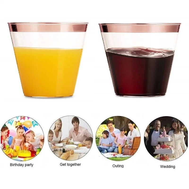Rose Gold plastic tumblers (5)