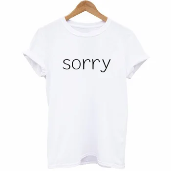 

Summer Women's Clothing Round Neck Short-sleeved SORRY Letter Printing Casual Simple Pullover Women's T-shirt