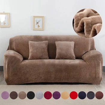 

Hoomall Thicken Plush Universal Sofa Cover Warm Winter Sectional Couch Cover Slipcovers Elastic Sofa Covers for Living Room