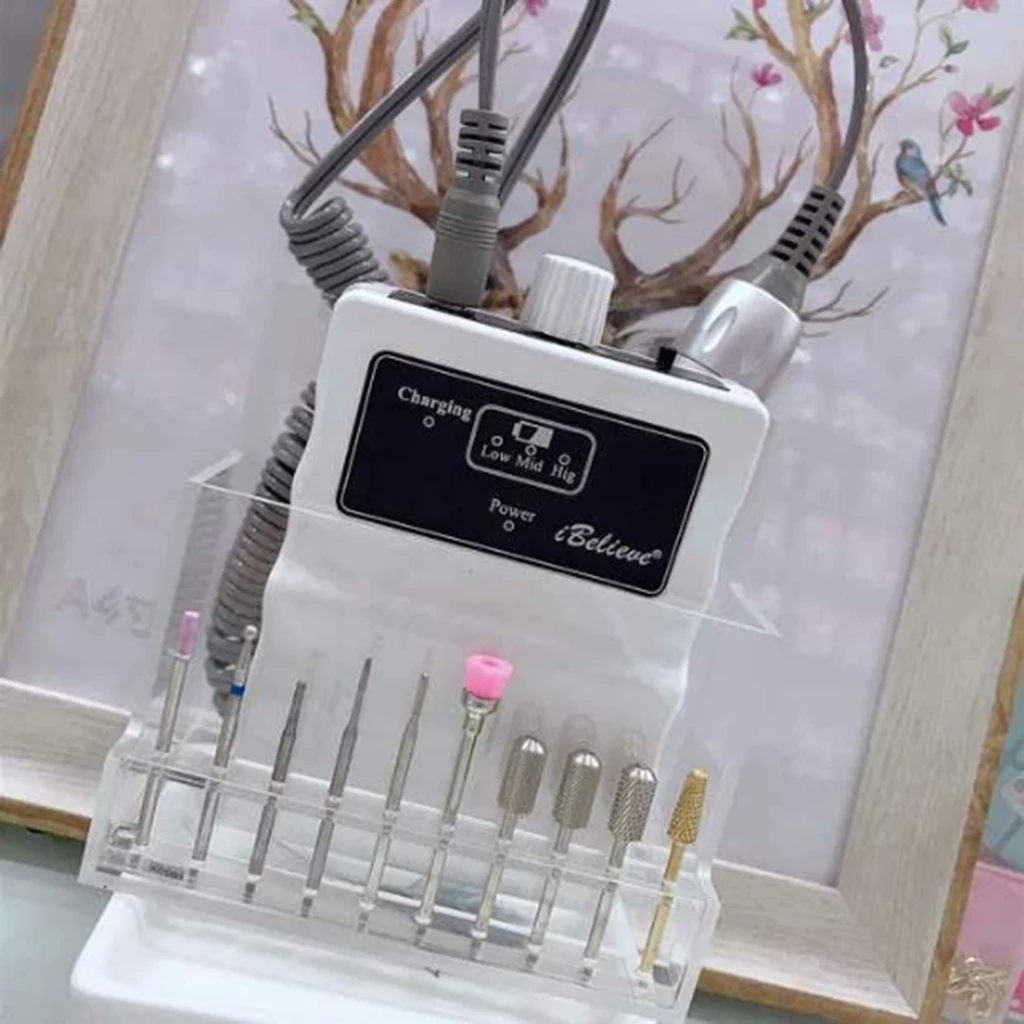 13 Holes Electric Nail Drill Bits Holder Exhibition Stand Display Organizer Nail File Stand Nail Art Manicure Tools Box 