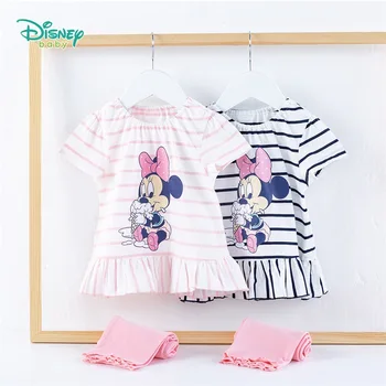 

Children's Clothing Girl Suit Summer Striped Short-sleeved Shirt Simple Cropped Pants Two-piece Suit