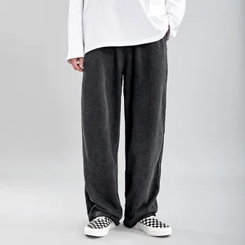 

Male Streetwear Hip Hop Oversize Long Pants Men Broken Side Vintage Fashion Casual Loose Straight Sweatpants Jogger Trousers