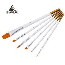 6 шт., кисть для рисования, цвет Лога, нейлоновые кисти для живописи маслом, Набор для обучения, сделай сам, масляная Акриловая картина, художественные кисти, принадлежности