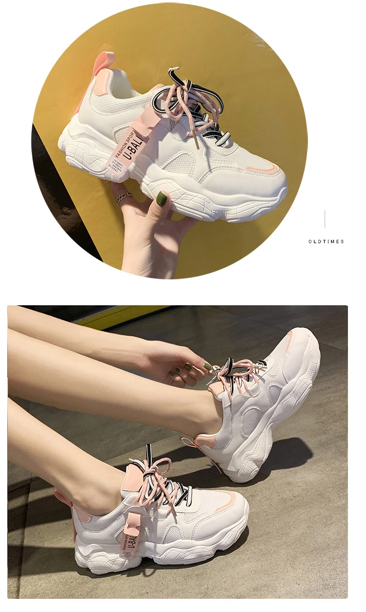 Hot Tenis Feminino Women Sport Shoes Spring New Fashion Women Tennis Shoes Ladies Comfort Breathable Lace-Up White Trainers