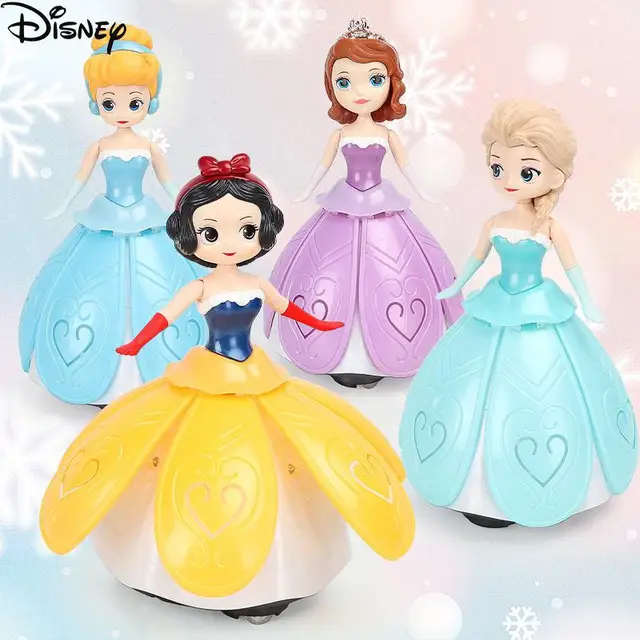 Disney Frozen Ice Princess Electric Rotation Dancing Toys Elsa Anna Doll Wings Action Figure Light Music Kid Girls New Year Gift 1