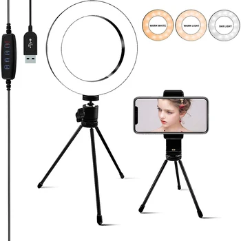 

Ring Light with Phone Holder Tripod Dimmable Selfie Light for Photography Makeup EM88