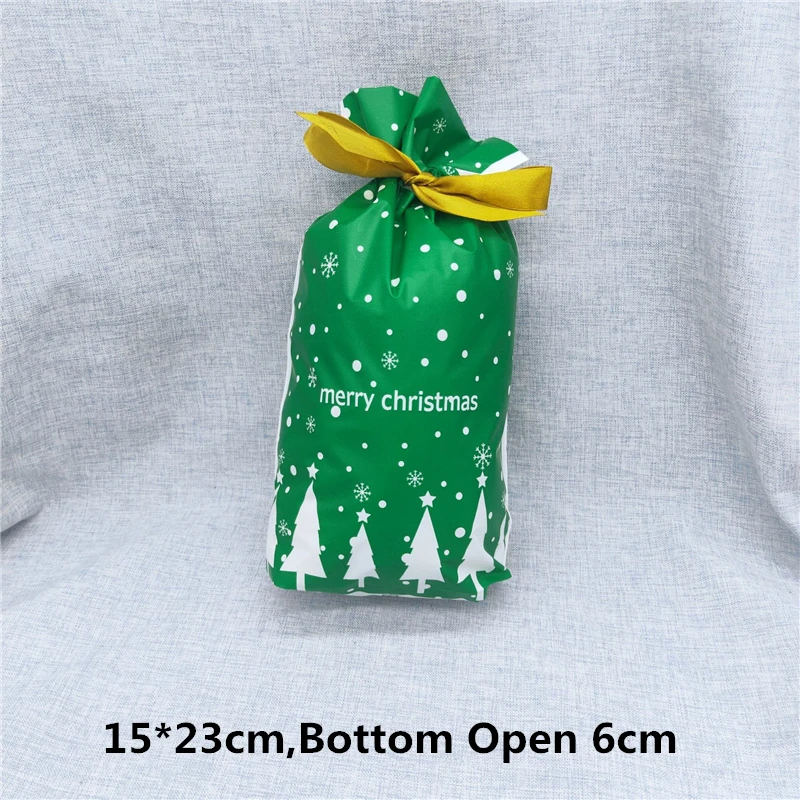 LBSISI жизнь 50/100 шт мешки для печенья, конфет Рождественский подарок сумки закуски с нугой и PE Пластик сумка-кисет День рождения свадьба - Цвет: Green Tree