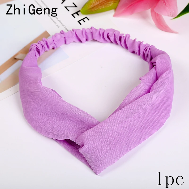 1 шт. тюрбан бандажные банданы аксессуары для волос головной убор Sen Женская свежая повязка для лица женские летние богемные повязки для волос - Цвет: Purple