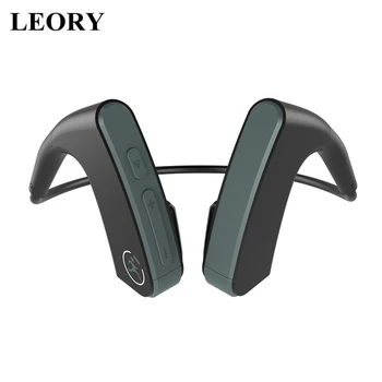 

LEORY Bone Conduction Wireless bluetooth Earphone HIFI Bass CVC Noise Cancelling HD Headphone Button Control Earhook Headset