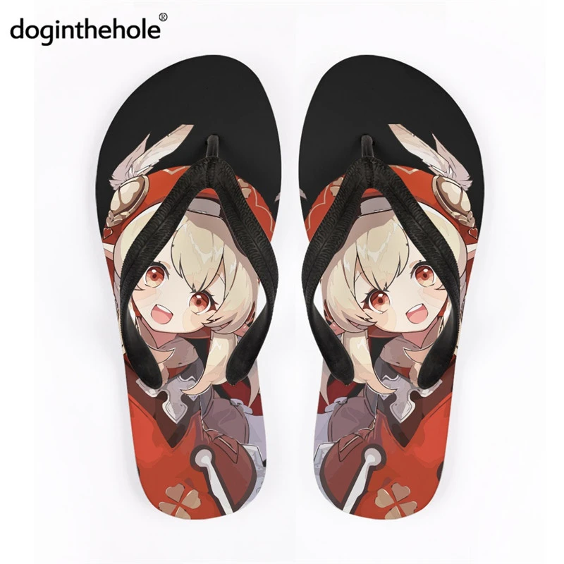 Doginthehole Women Genshin Impact Casual Flip Flops Cartoon Anime Cute Home  Slipper For Girl Manga Klee Beach Designer Sandals - Women's Slippers -  AliExpress