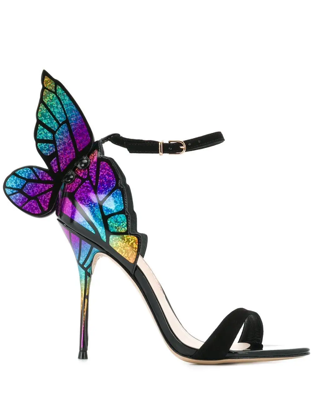 Farfalla Evangeline Angelo Ala Sandali Da Sposa Di Lusso Pompe Scintillio Scarpe Da Donna Tacchi Sottili Dell'Involucro Della Caviglia Tacchi Sottili 