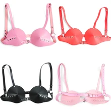 Бюстгальтер из искусственной кожи, фетиш, грудной бондаж, сексуальное регулируемое нижнее белье, эротическое нижнее белье, утягивающее белье для женщин, фестиваль, готический стиль