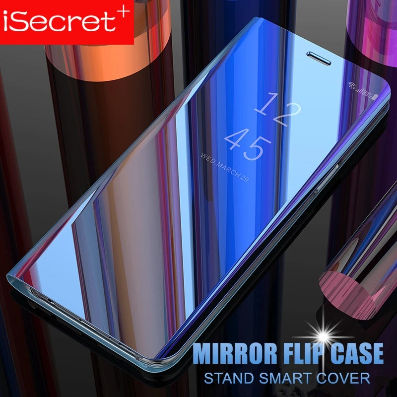 Для Samsung Galaxy S8 S9 Note 10 Plus роскошный пластиковый прозрачный умный зеркальный флип