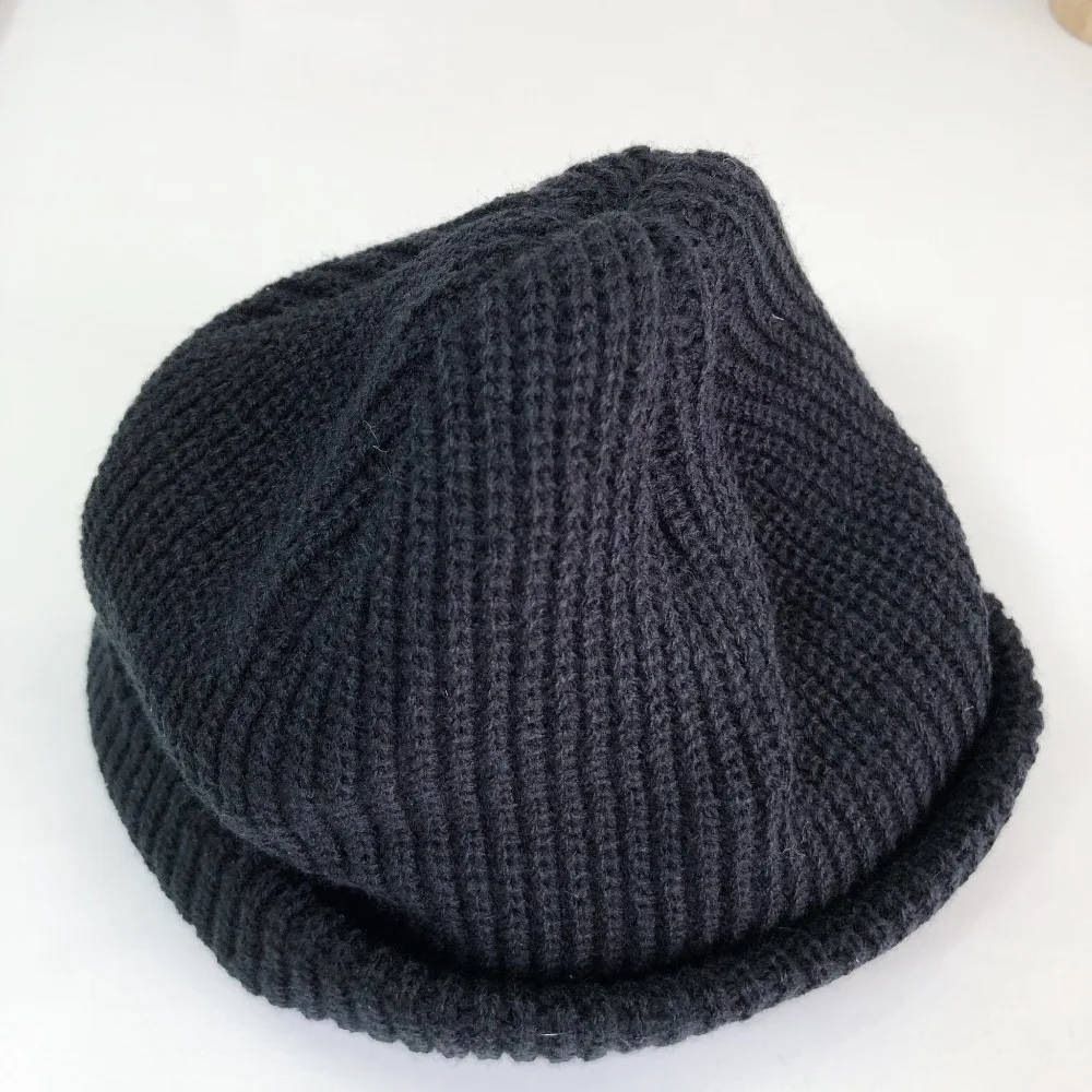 Hot Sale Daily Fisherman Beanie Hat Unisex Sailor Style Autumn Beanie Ribbed Knitted Hats For Men Women Short Melon Winter Hat plain skully hats