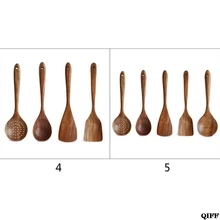 Деревянные кухонные принадлежности, деревянные ложки для приготовления пищи, деревянные ложки для антипригарного