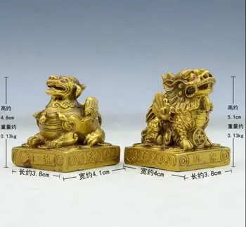 

1019 Pure copper, small square bottom, brave animal ornament