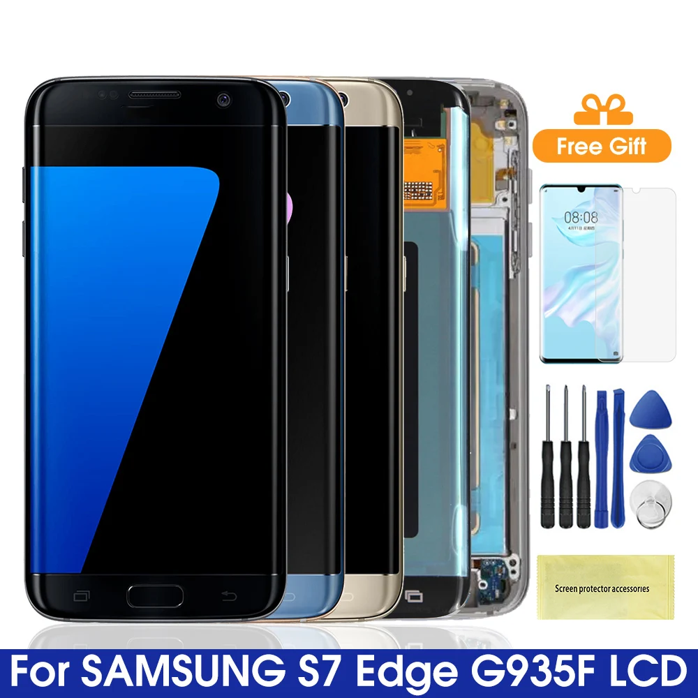 Оригинальный S7 Edge для SAMSUNG GALAXY EDGE G935 G935F ЖК-дисплей сенсорный экран дигитайзер в
