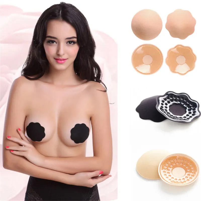 

1 Pair New Fashion Sexy Bra Pad Reusable Self Adhesive Silicone Breast Bra Nipple Cover Pad Clothing Accessories